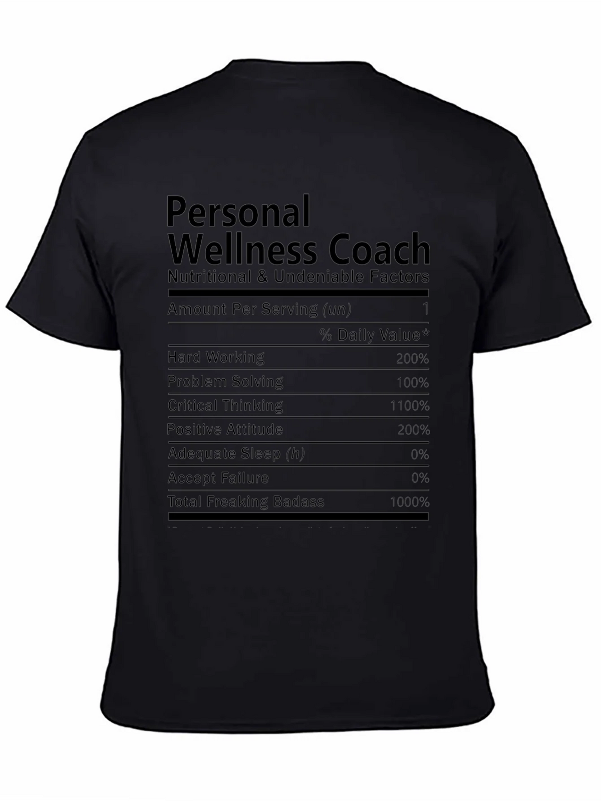 Personal Wellness Coach Nutrition Facts T-Shirt product image 4