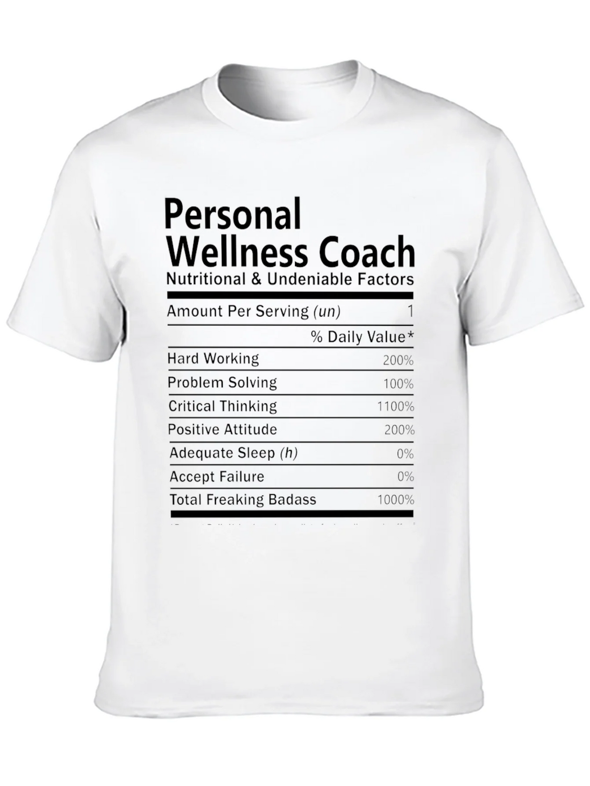 Personal Wellness Coach Nutrition Facts T-Shirt product image 9