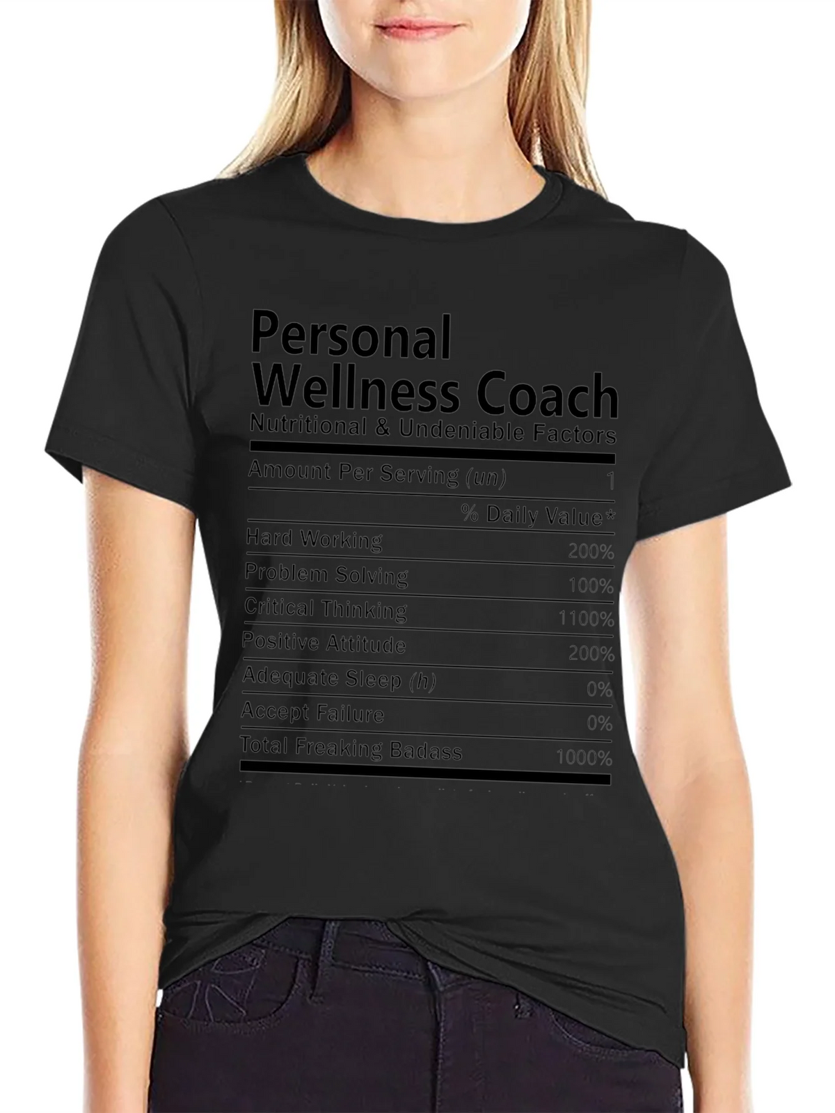 Personal Wellness Coach Nutrition Facts T-Shirt product image 2
