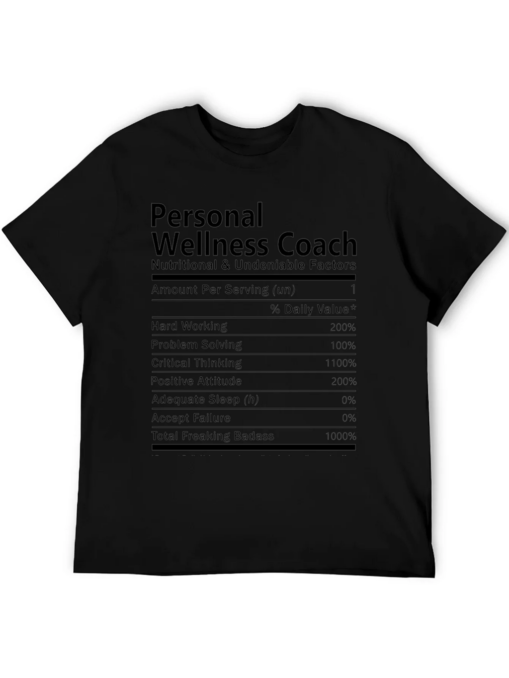 Personal Wellness Coach Nutrition Facts T-Shirt product image 5