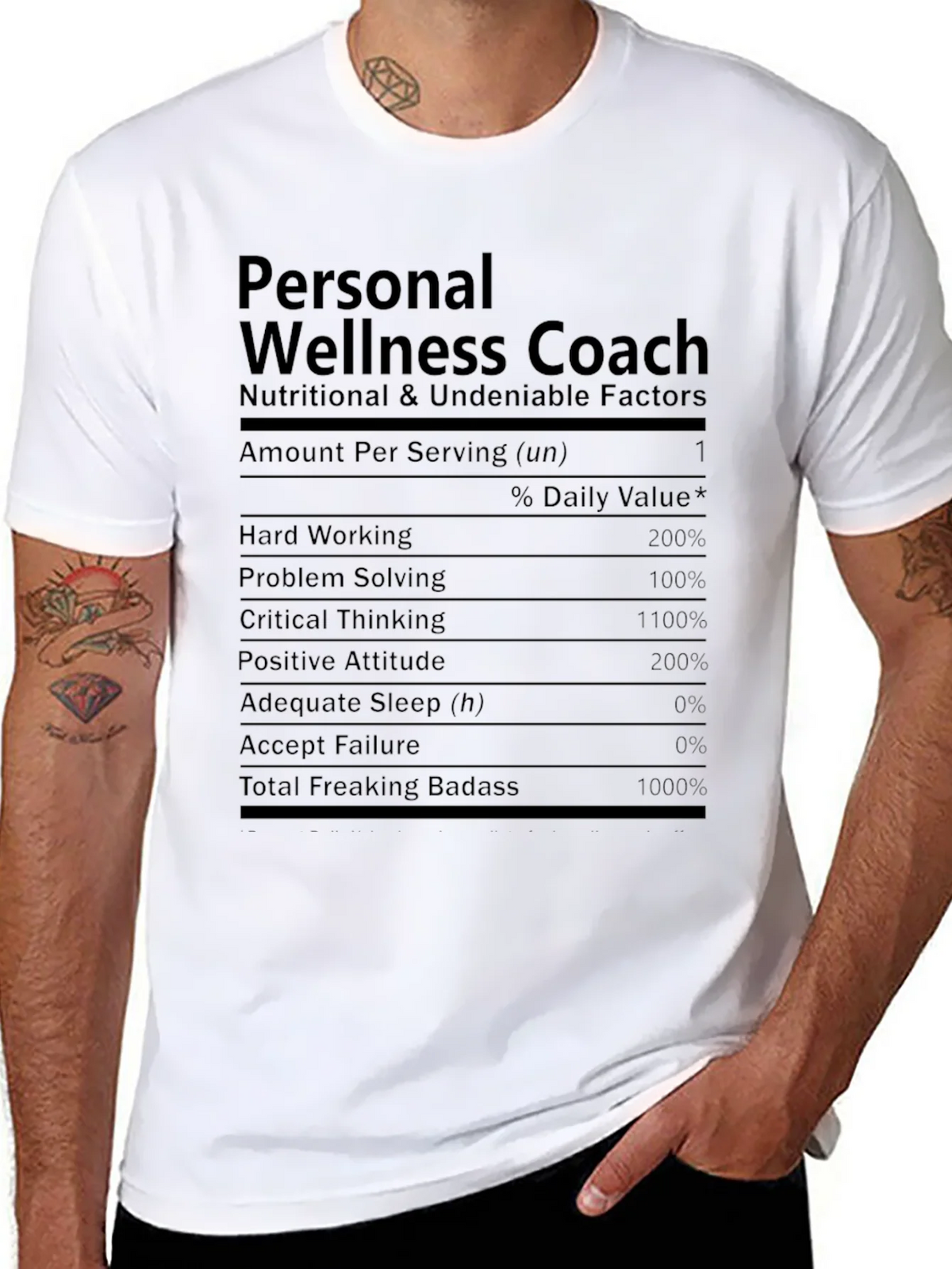Personal Wellness Coach Nutrition Facts T-Shirt product image 7