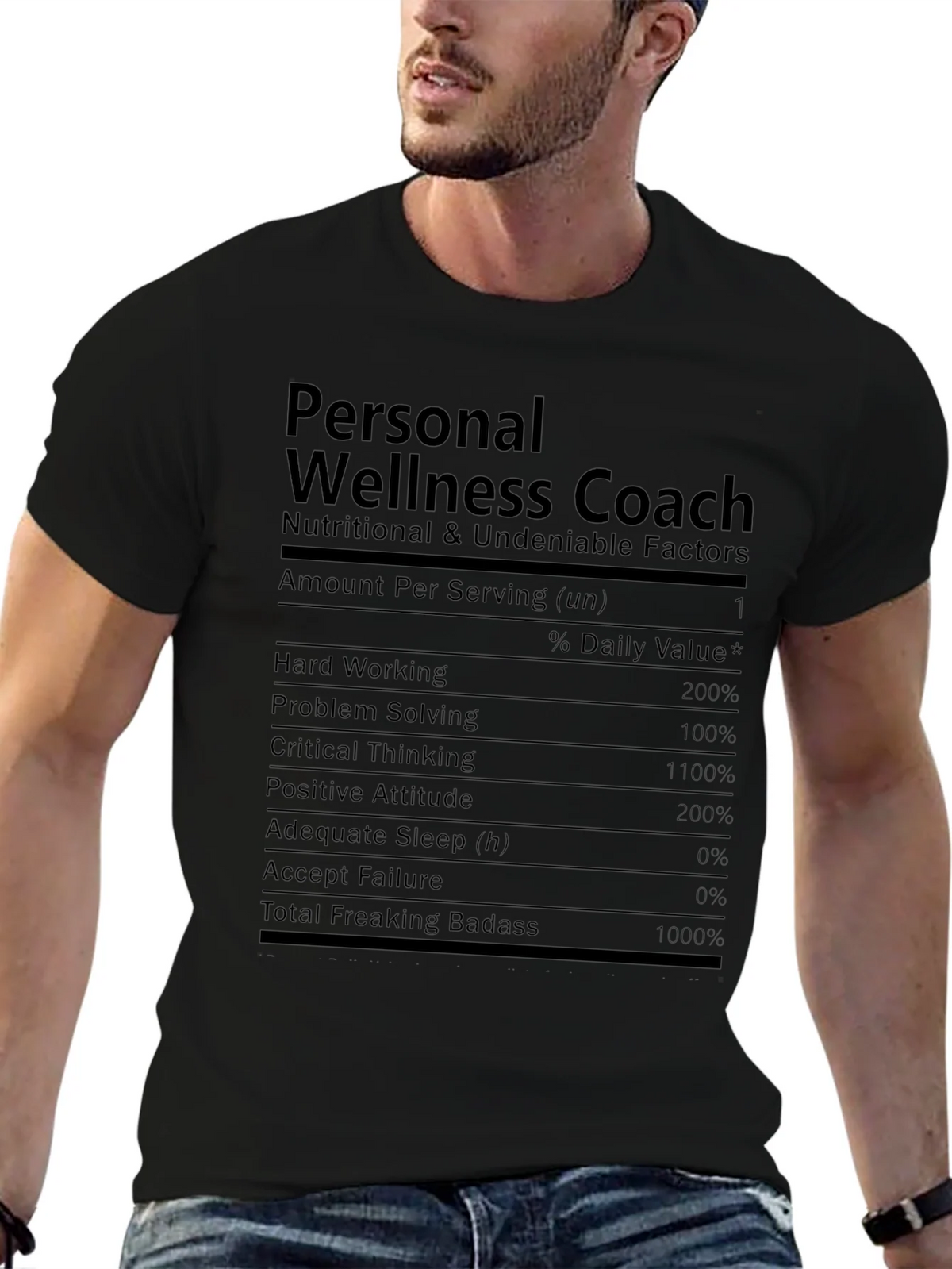 Personal Wellness Coach Nutrition Facts T-Shirt product image 6