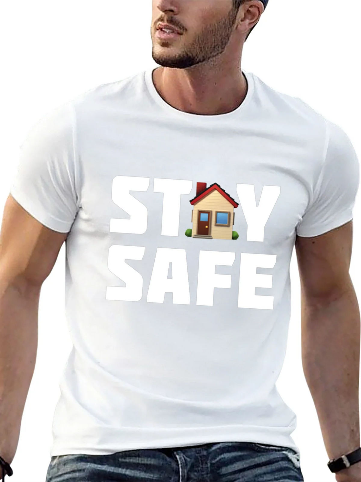 Stay Safe T-Shirt with House Graphic product image 10