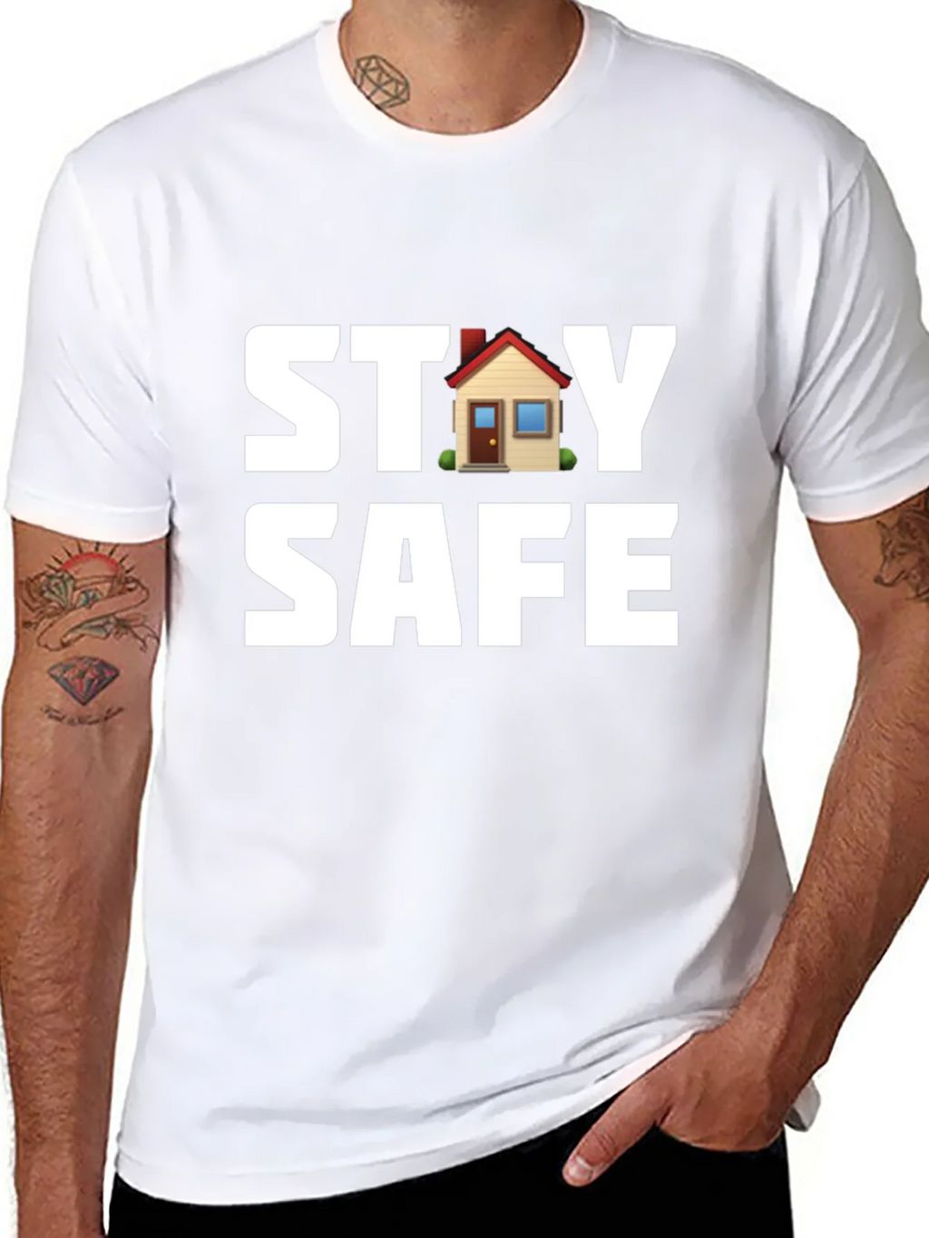 Stay Safe T-Shirt with House Graphic product image 6
