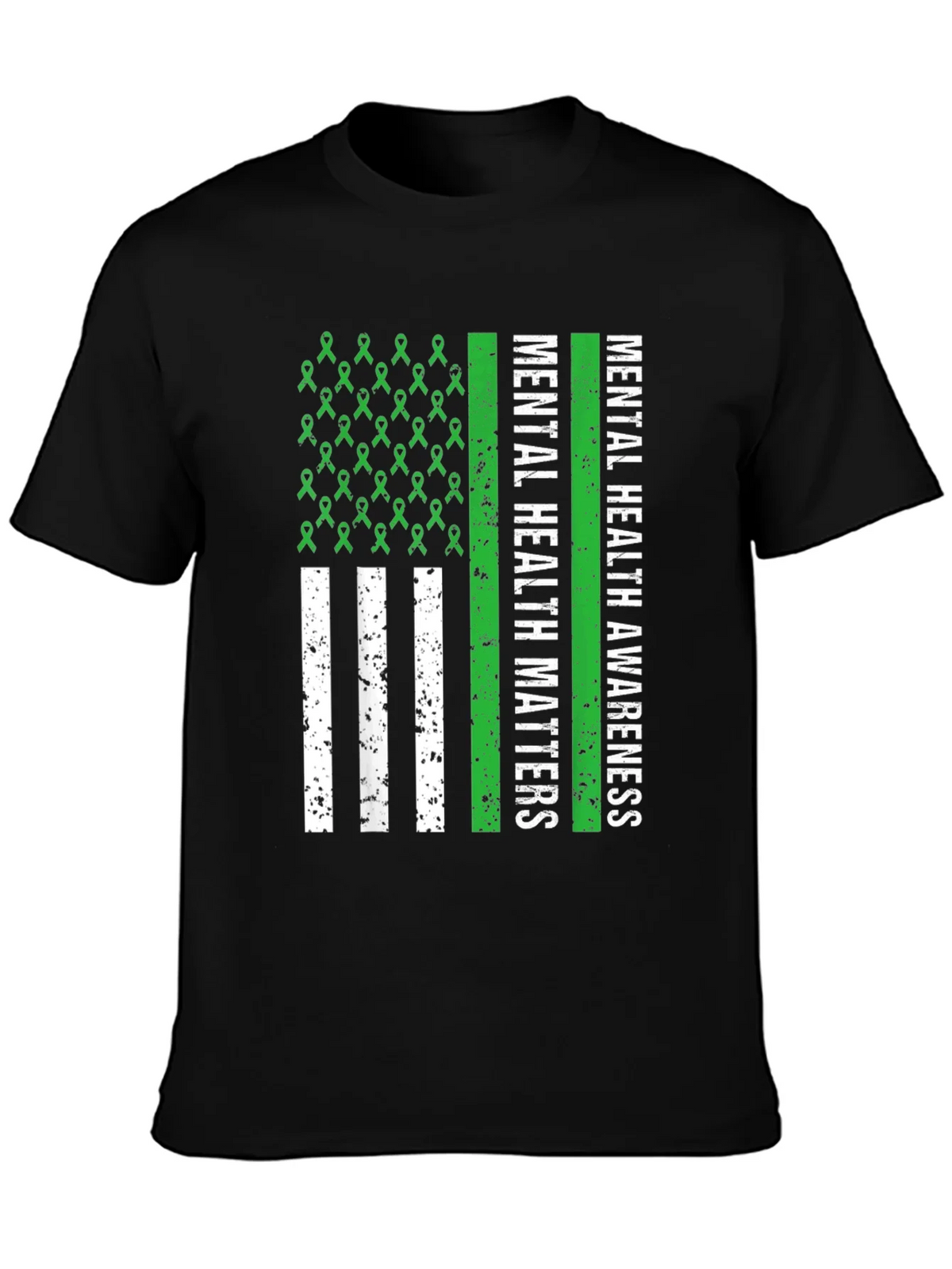 Mental Health Awareness Ribbon Flag Tee product image 3