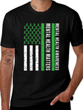 Mental Health Awareness Ribbon Flag Tee product image 1