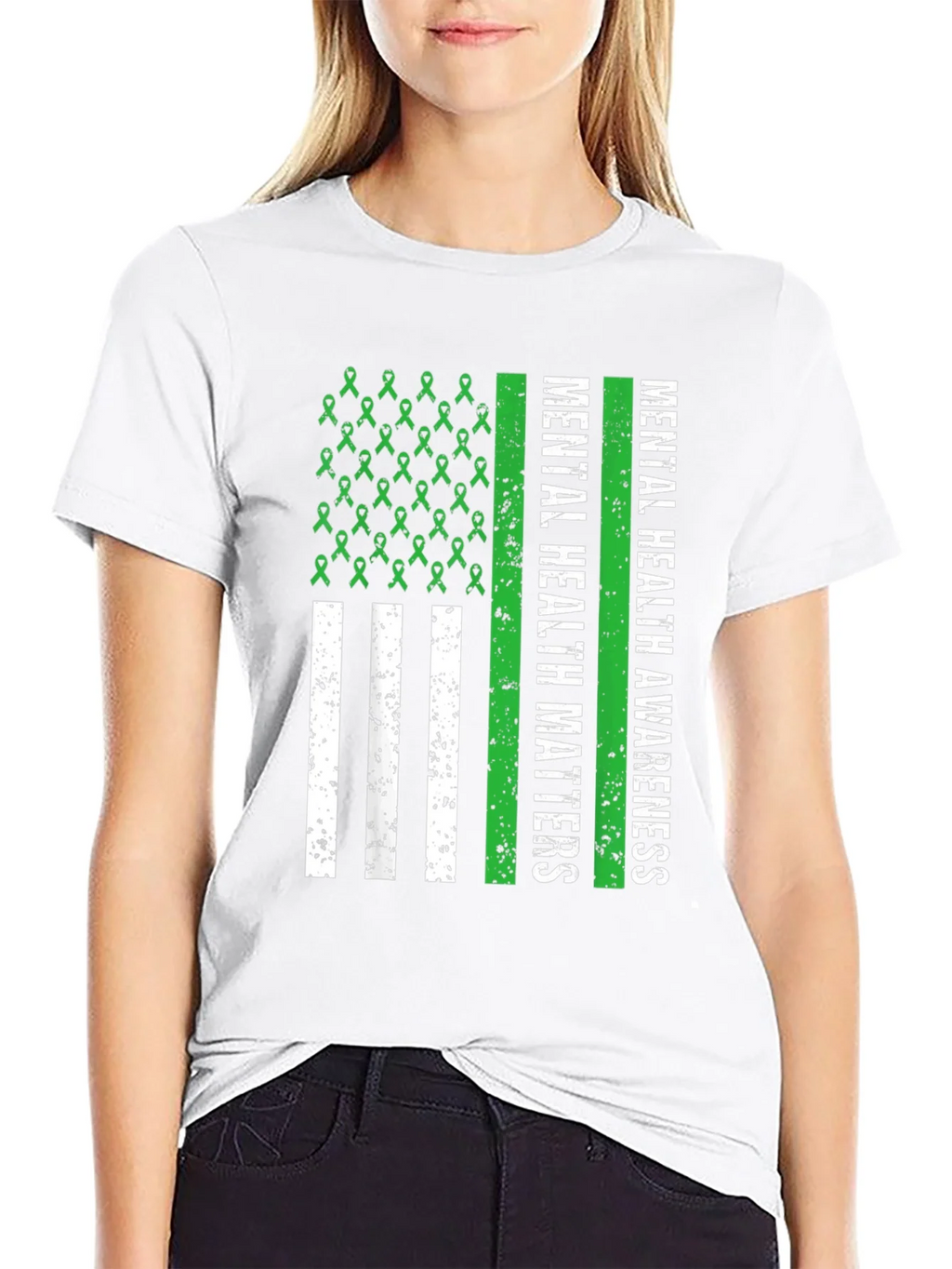 Mental Health Awareness Ribbon Flag Tee product image 8