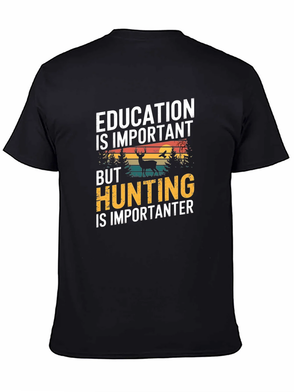 Education vs Hunting Mens T-Shirt product image 4