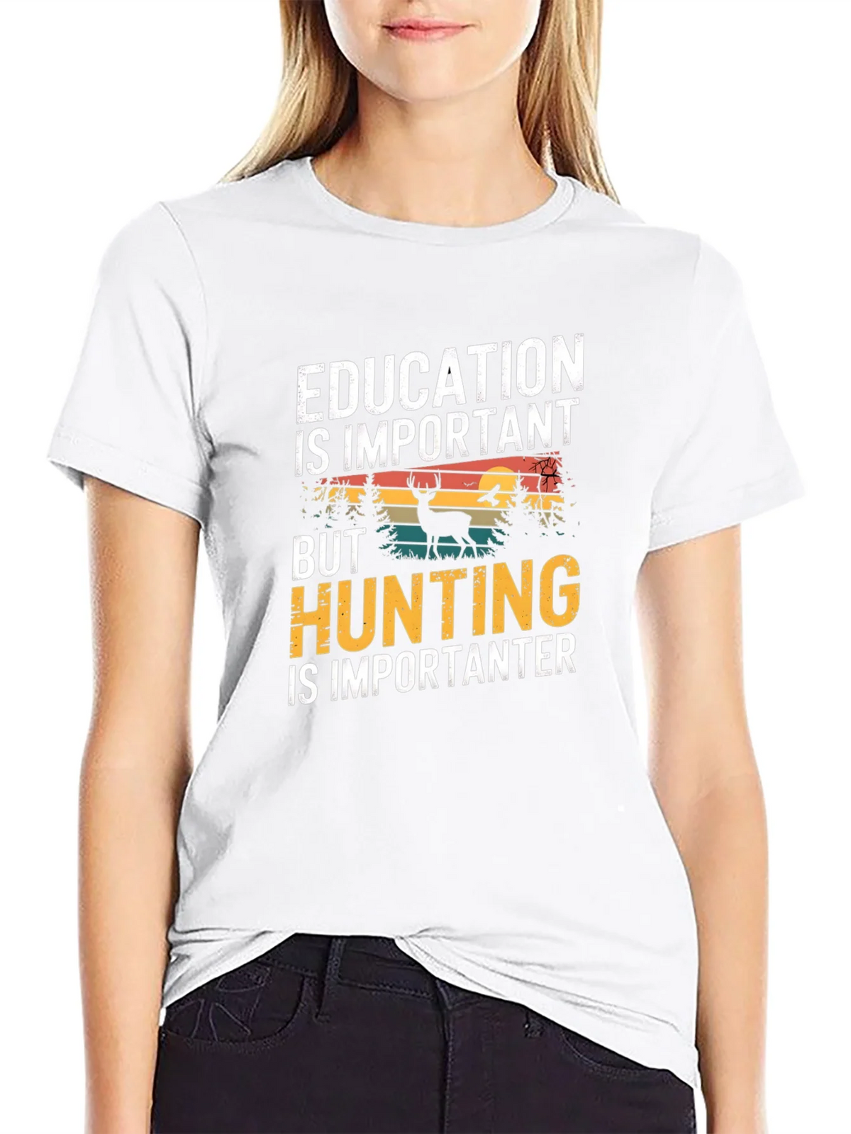 Education vs Hunting Mens T-Shirt product image 8