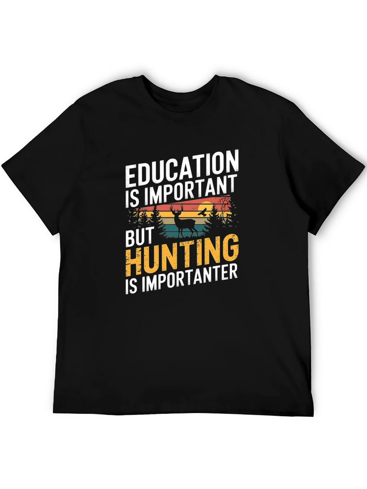 Education vs Hunting Mens T-Shirt product image 5