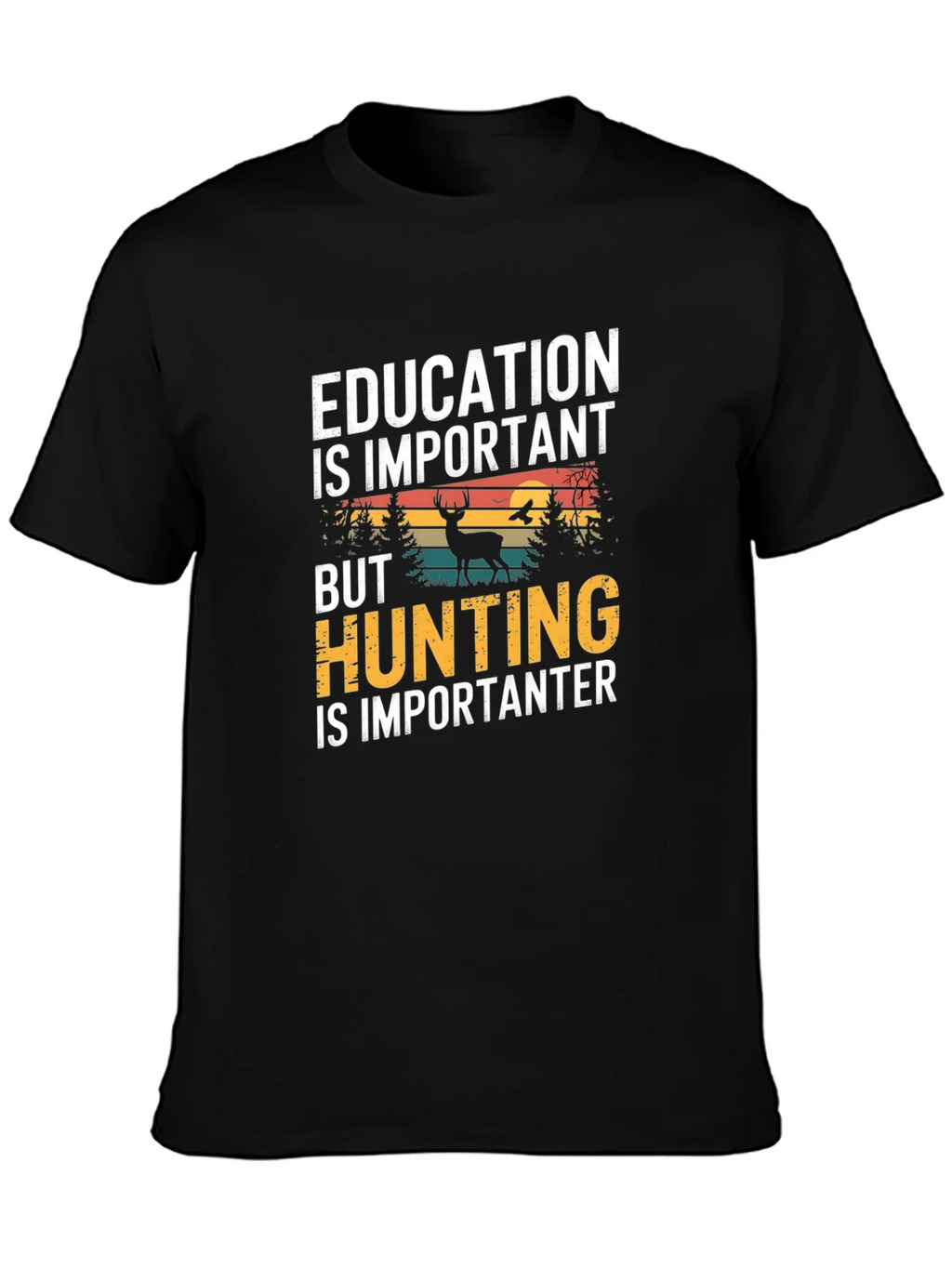 Education vs Hunting Mens T-Shirt product image 3