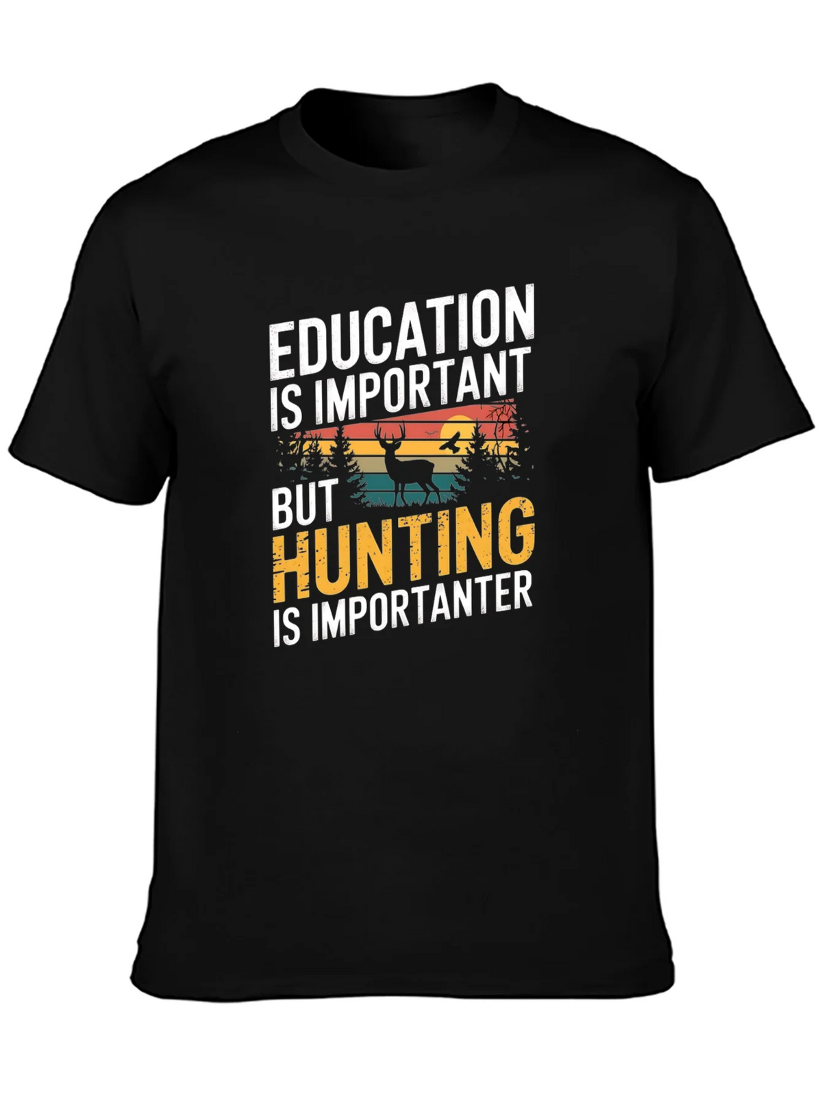 Education vs Hunting Mens T-Shirt product image 3