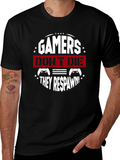 Gamers Dont Die They Respawn Black T-Shirt product image 1