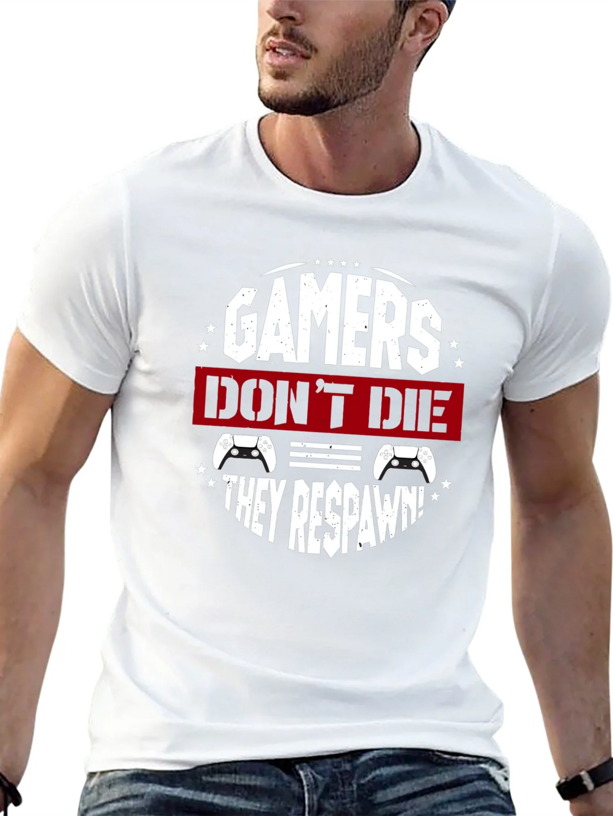 Gamers Dont Die They Respawn Black T-Shirt product image 12