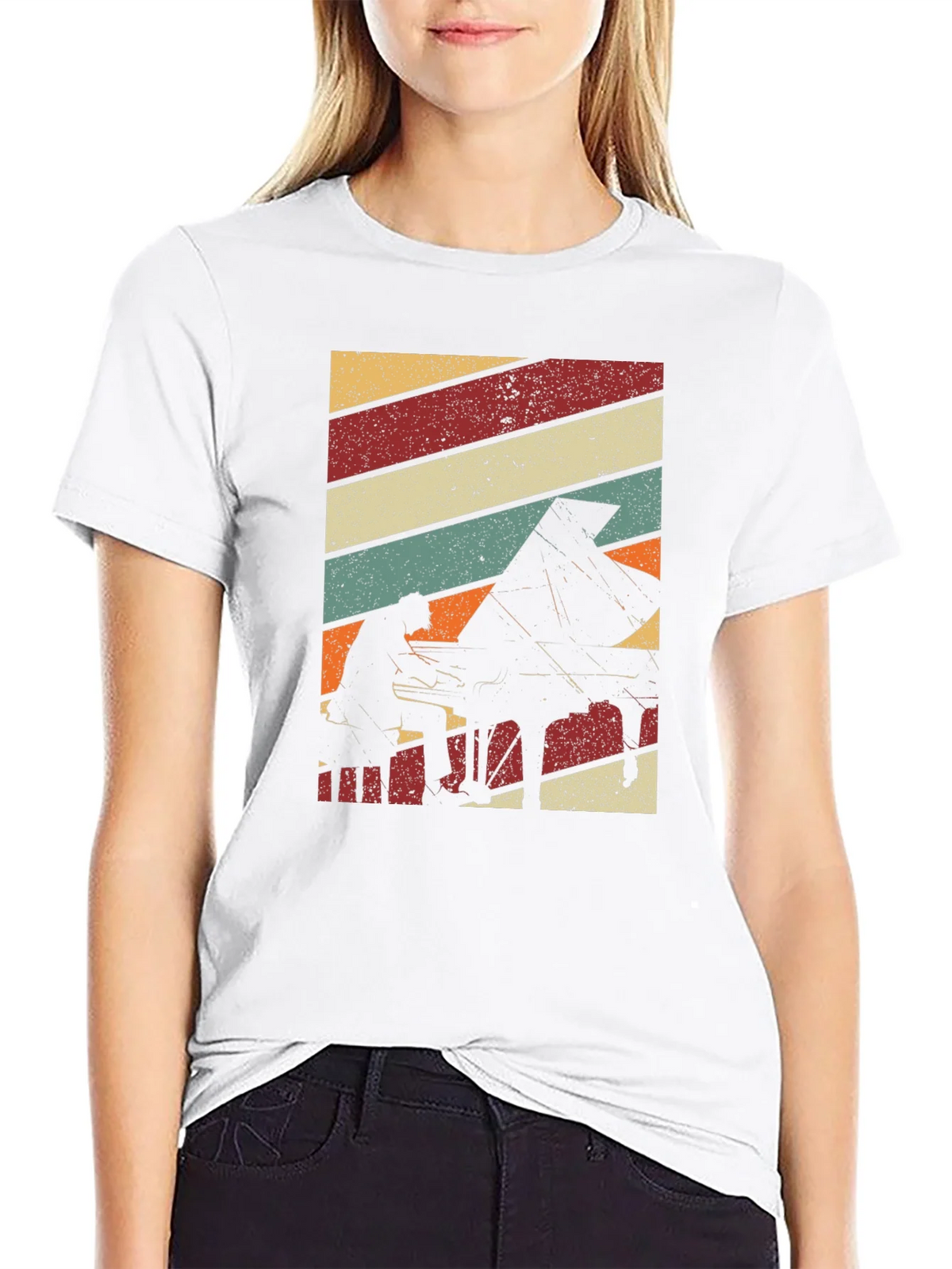 Retro Piano Player Graphic T-Shirt product image 7