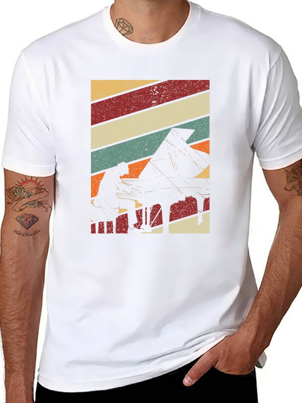 Retro Piano Player Graphic T-Shirt product image 6
