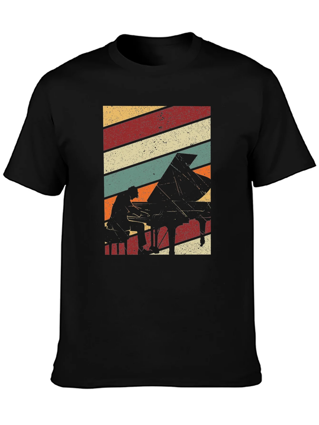 Retro Piano Player Graphic T-Shirt product image 3