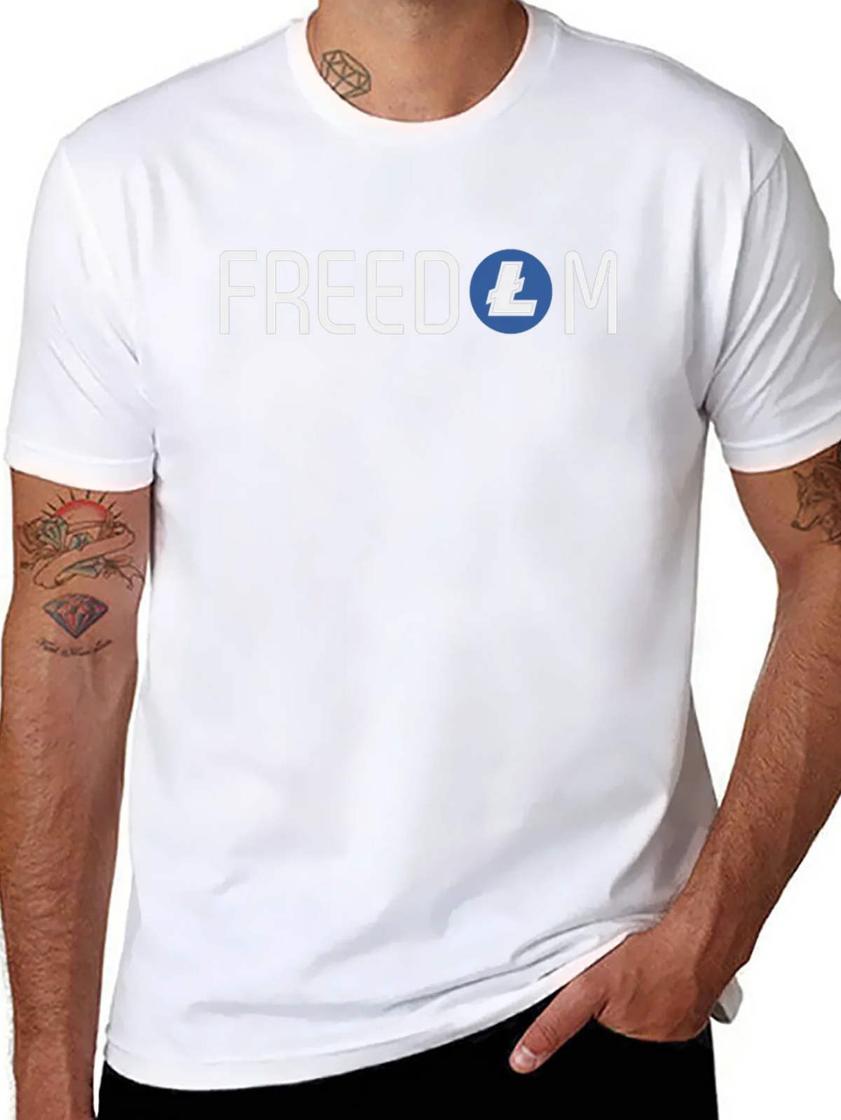 Freedom Litecoin Black T-Shirt Crypto Tee product image 7