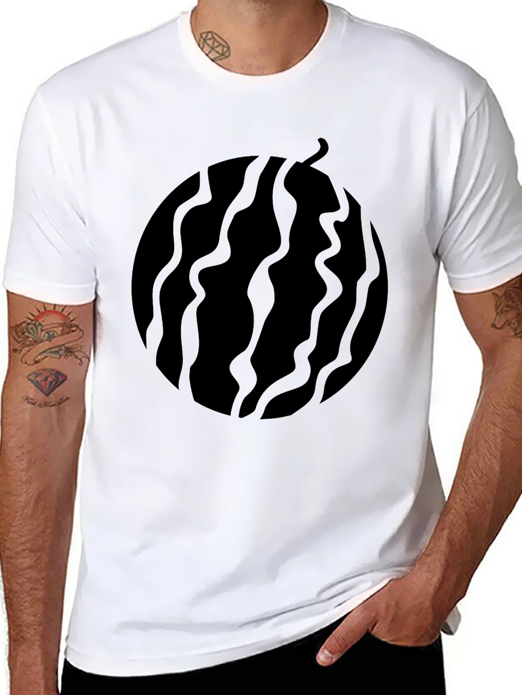 Black Graphic Tee - Abstract Fruit Design product image 6
