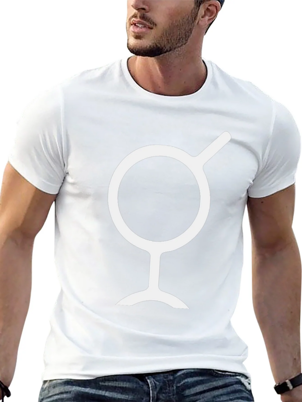 Minimalist Black T-Shirt with White Symbol product image 12