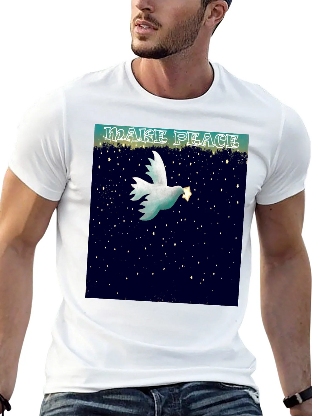 Make Peace Dove Graphic T-Shirt product image 12