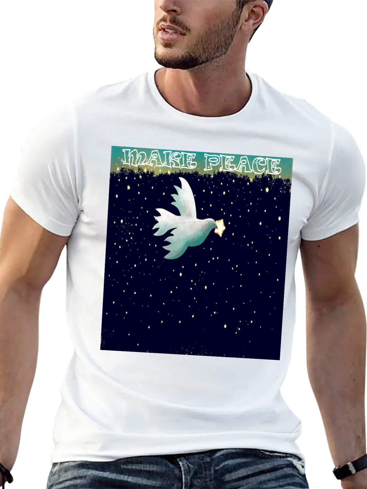 Make Peace Dove Graphic T-Shirt product image 12
