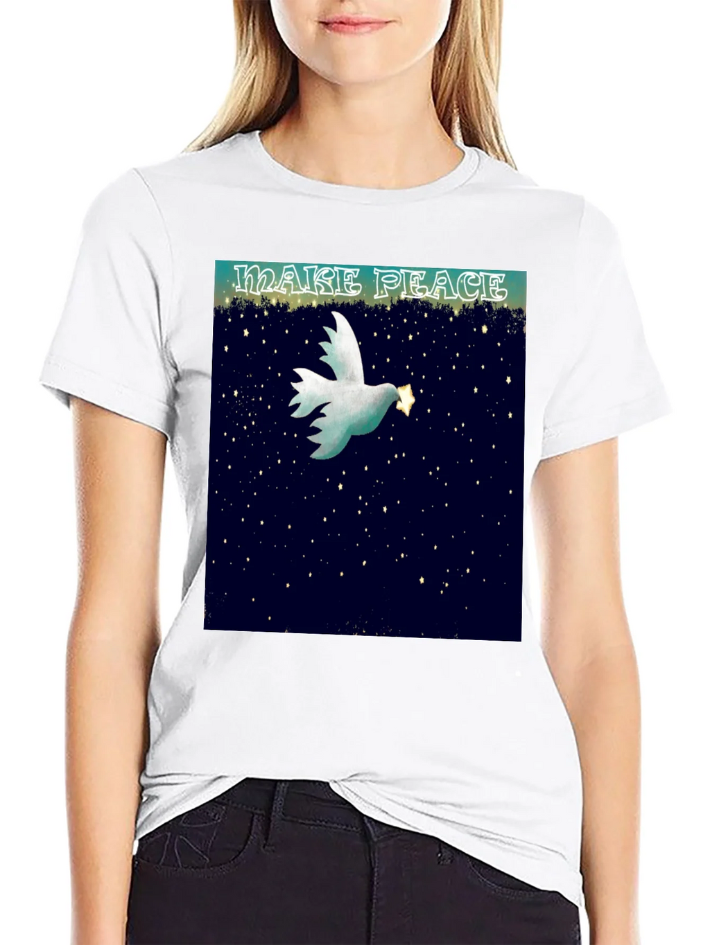 Make Peace Dove Graphic T-Shirt product image 8