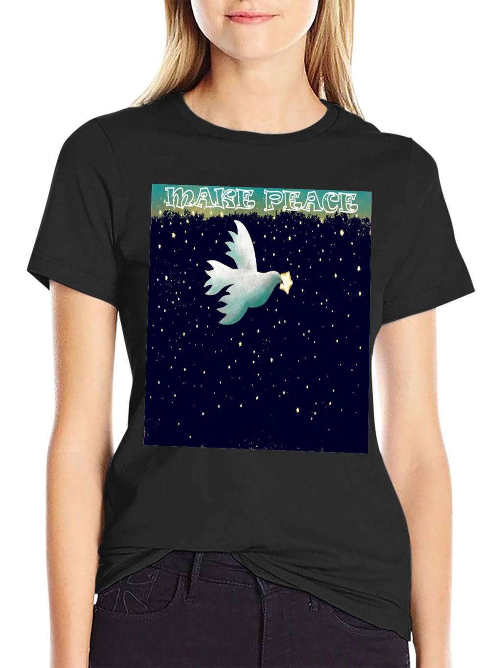 Make Peace Dove Graphic T-Shirt product image 2