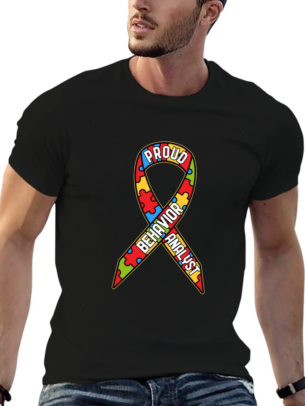 Proud Behavior Analyst Autism Awareness Ribbon T-Shirt product image 6