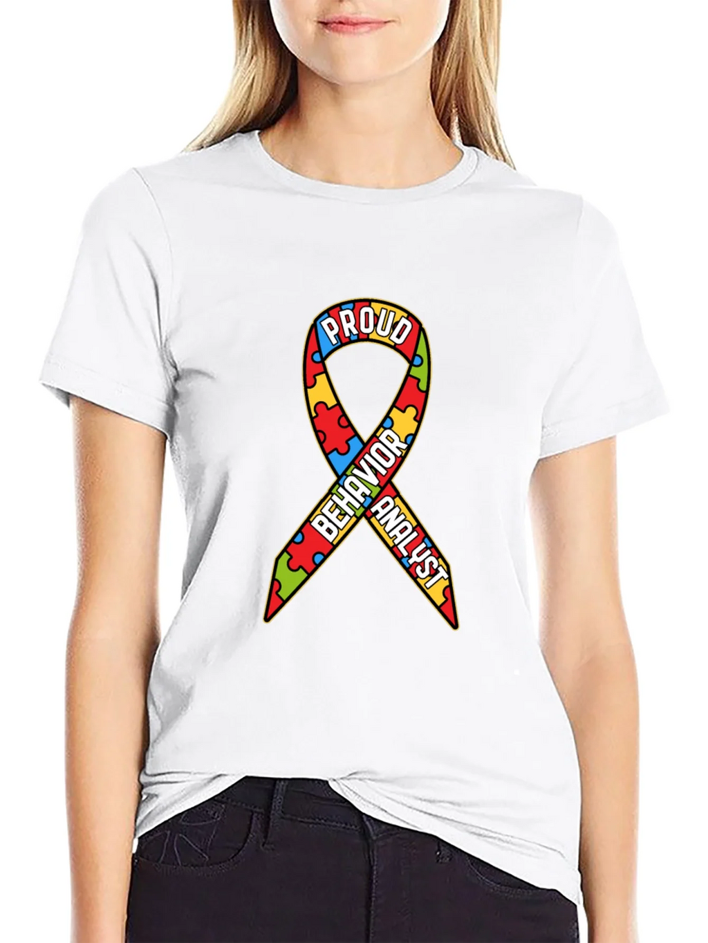 Proud Behavior Analyst Autism Awareness Ribbon T-Shirt product image 8