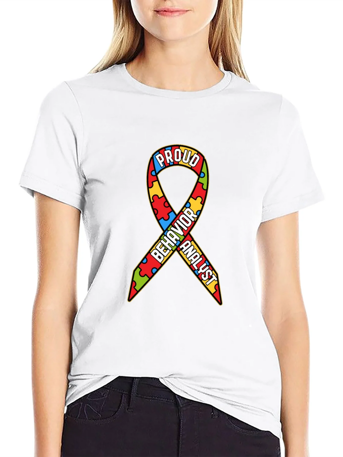Proud Behavior Analyst Autism Awareness Ribbon T-Shirt product image 8