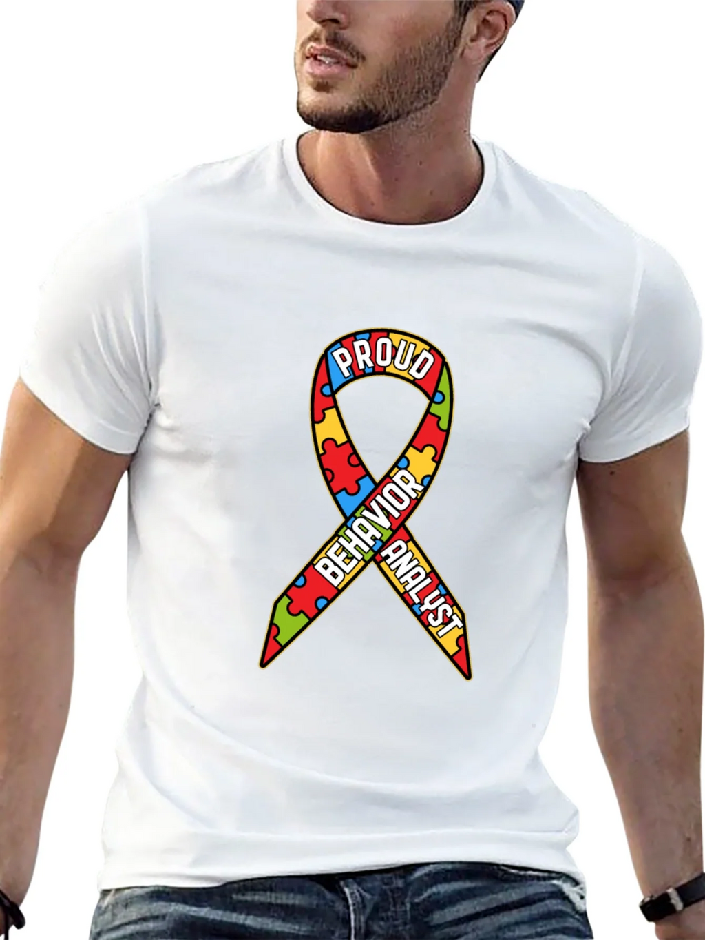 Proud Behavior Analyst Autism Awareness Ribbon T-Shirt product image 12