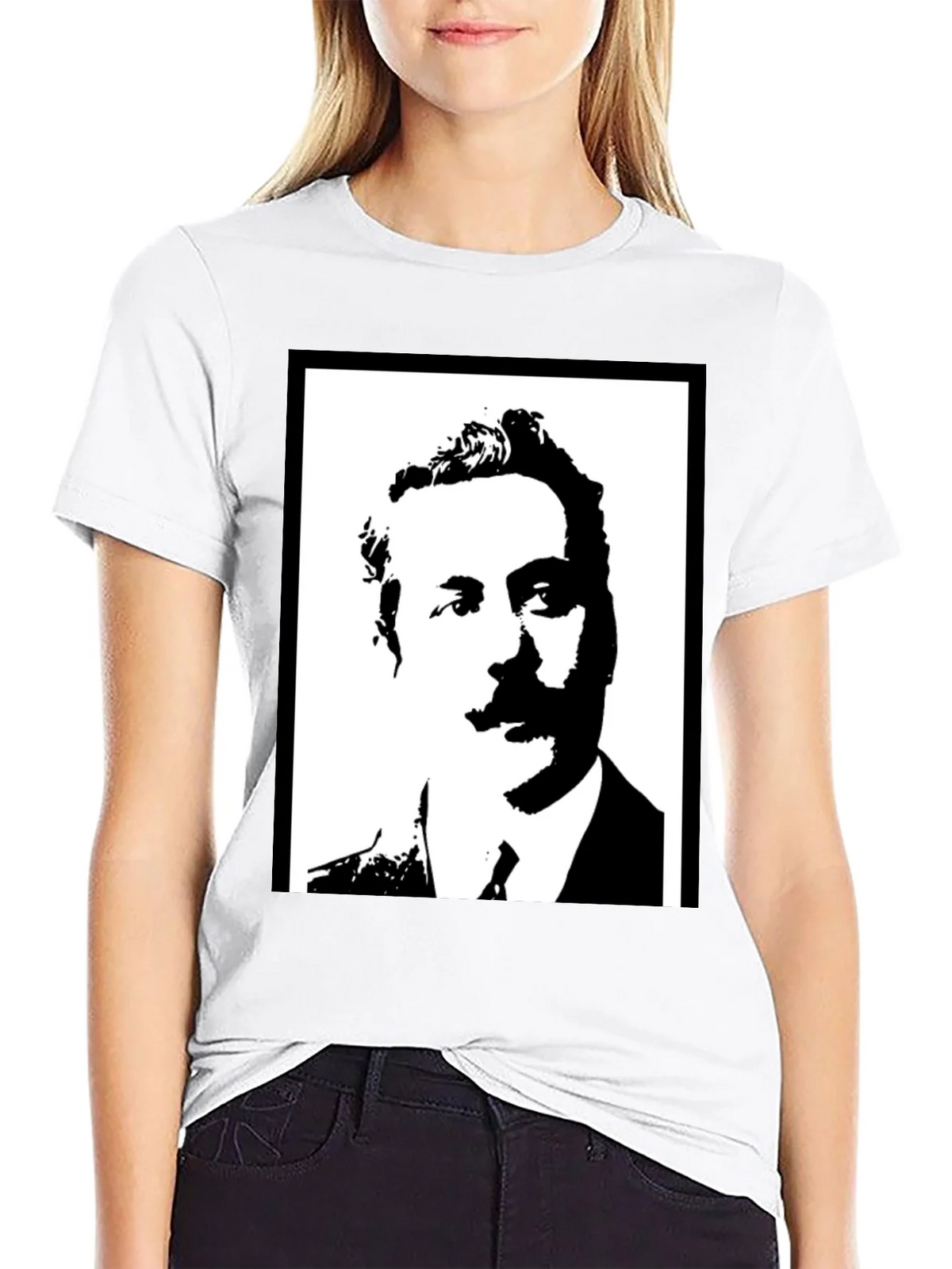 Portrait Graphic Tee - Black Casual T-Shirt product image 8