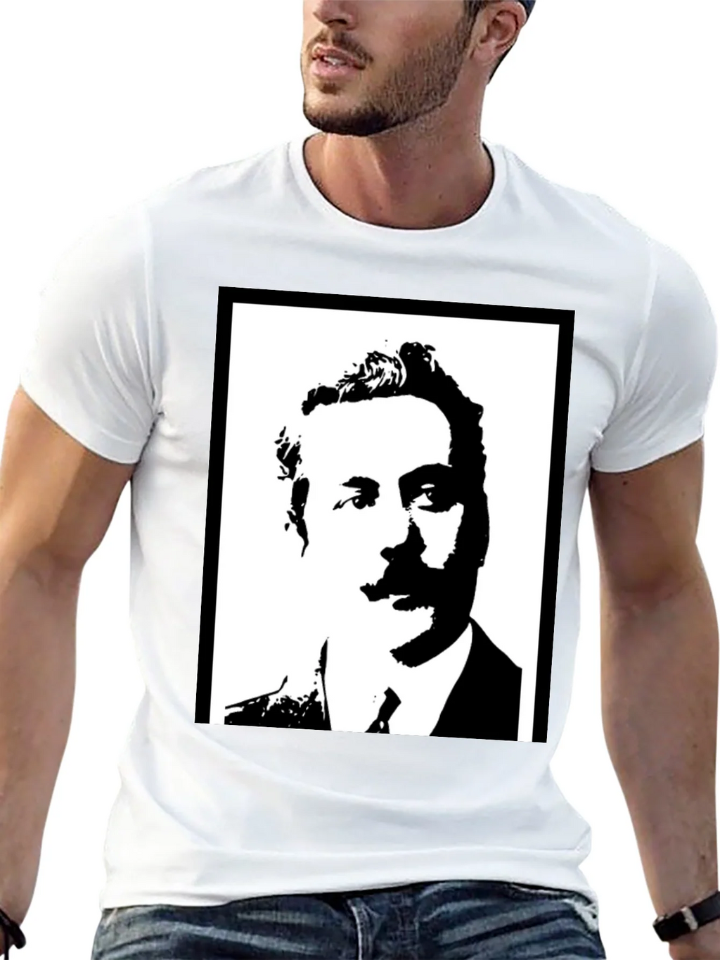 Portrait Graphic Tee - Black Casual T-Shirt product image 12