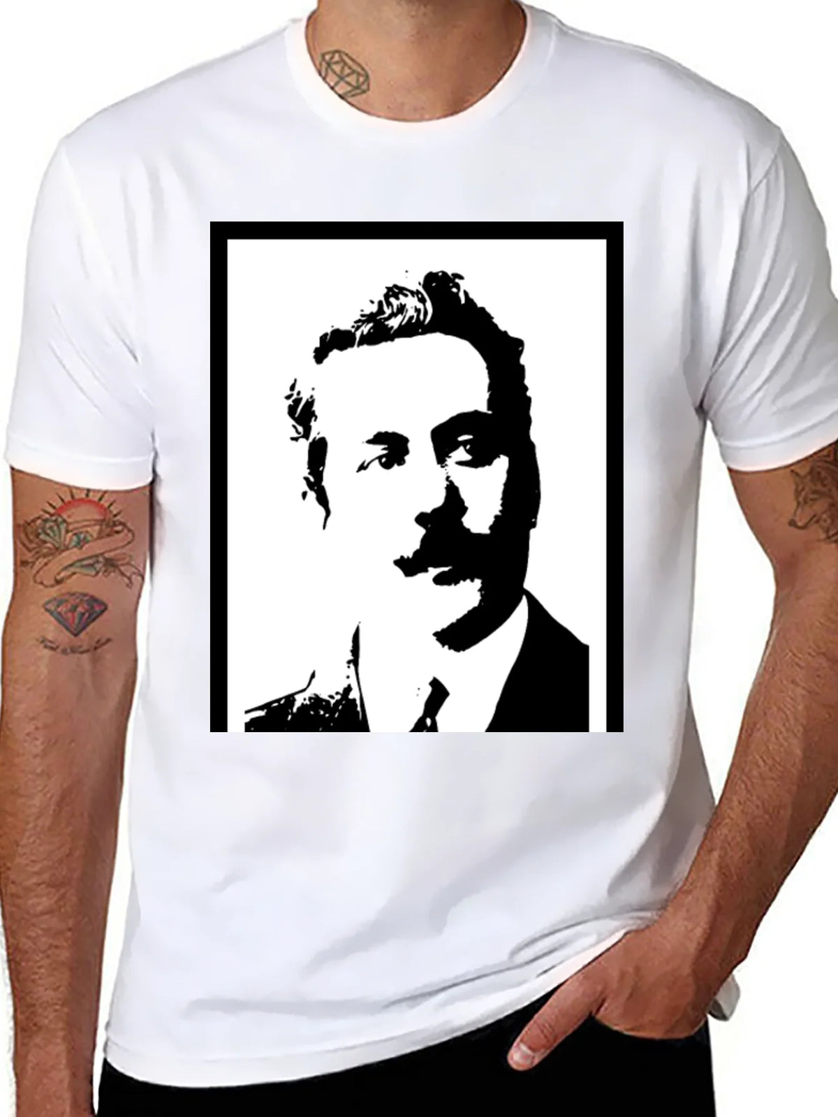 Portrait Graphic Tee - Black Casual T-Shirt product image 7