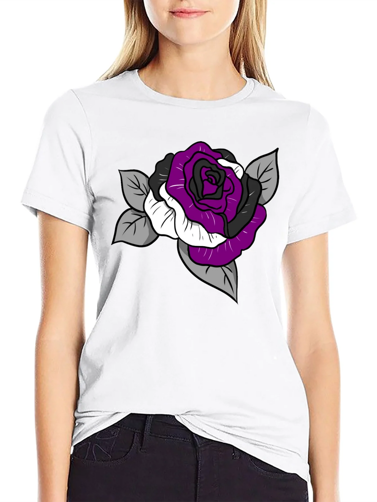 Ace Pride Rose Graphic Tee - Black Cotton Comfort product image 8
