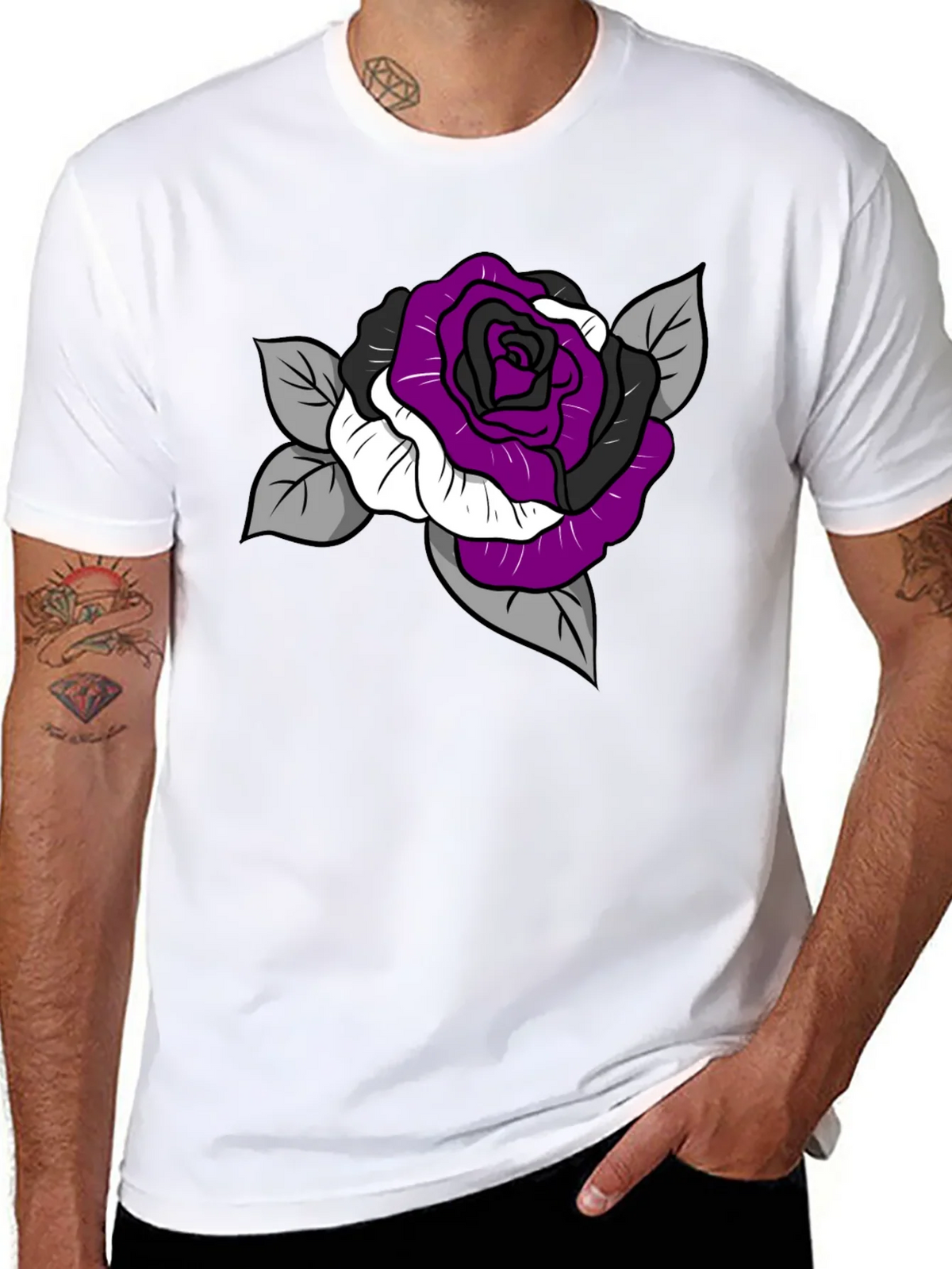 Ace Pride Rose Graphic Tee - Black Cotton Comfort product image 7