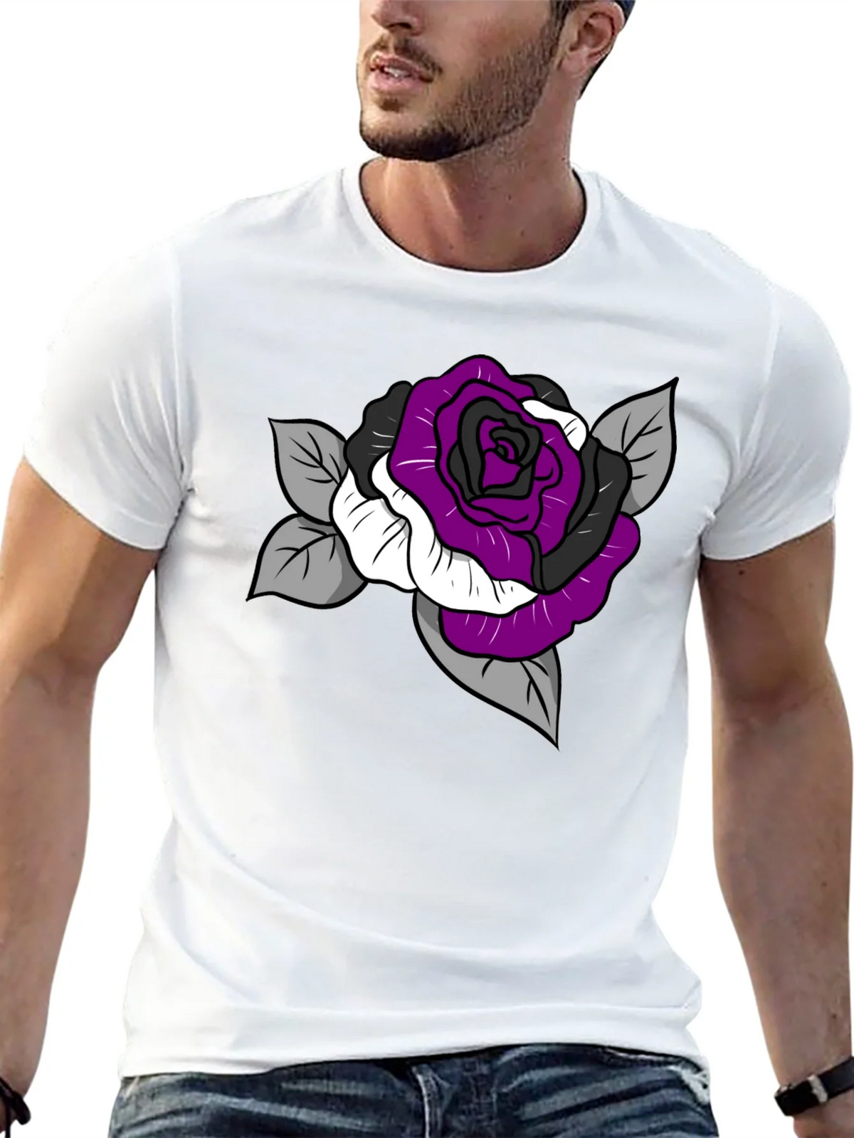 Ace Pride Rose Graphic Tee - Black Cotton Comfort product image 12