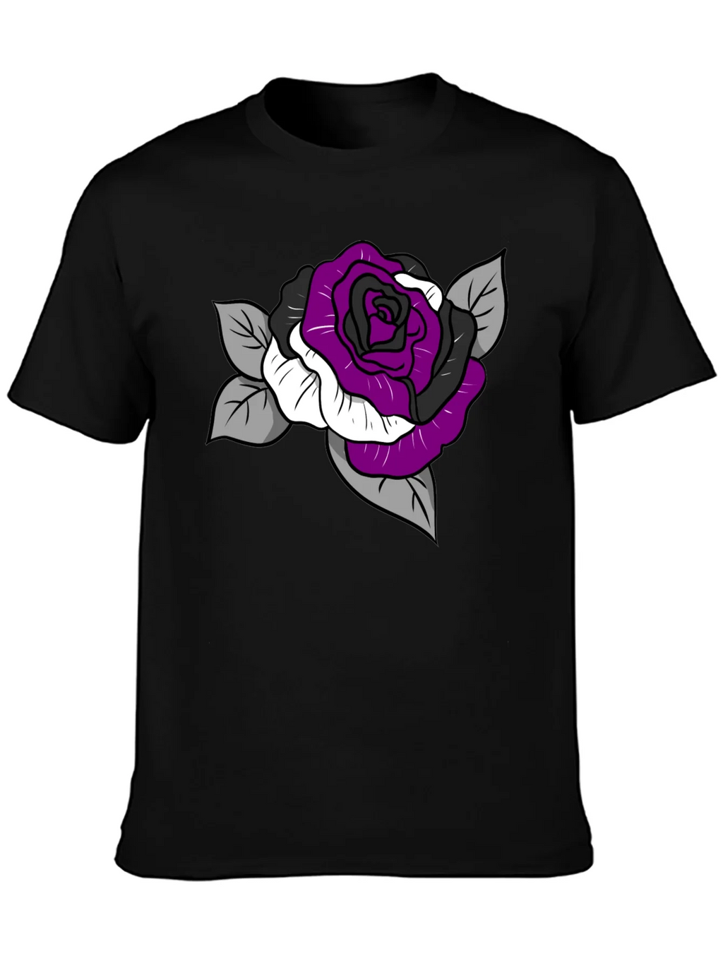 Ace Pride Rose Graphic Tee - Black Cotton Comfort product image 3