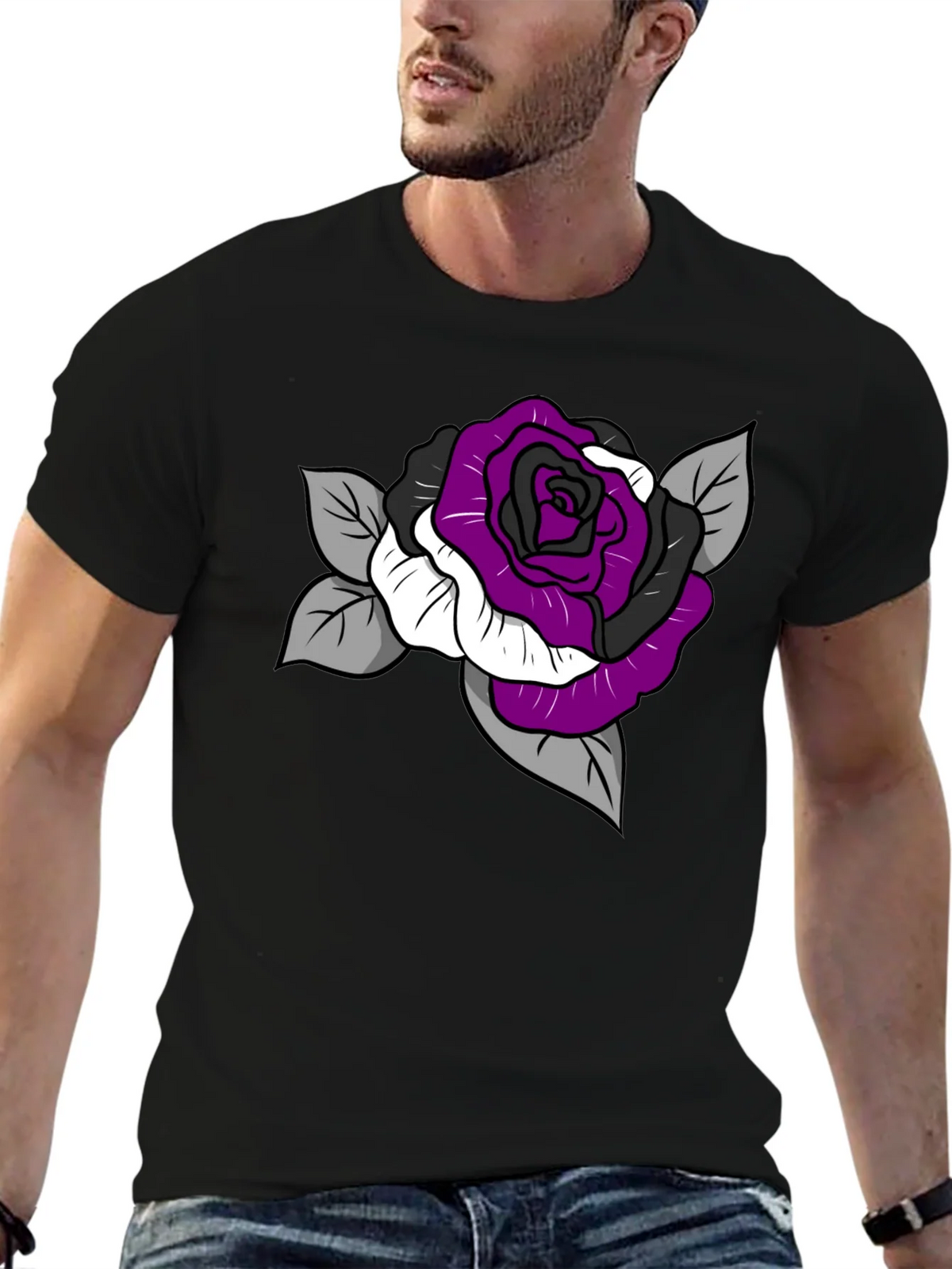 Ace Pride Rose Graphic Tee - Black Cotton Comfort product image 6