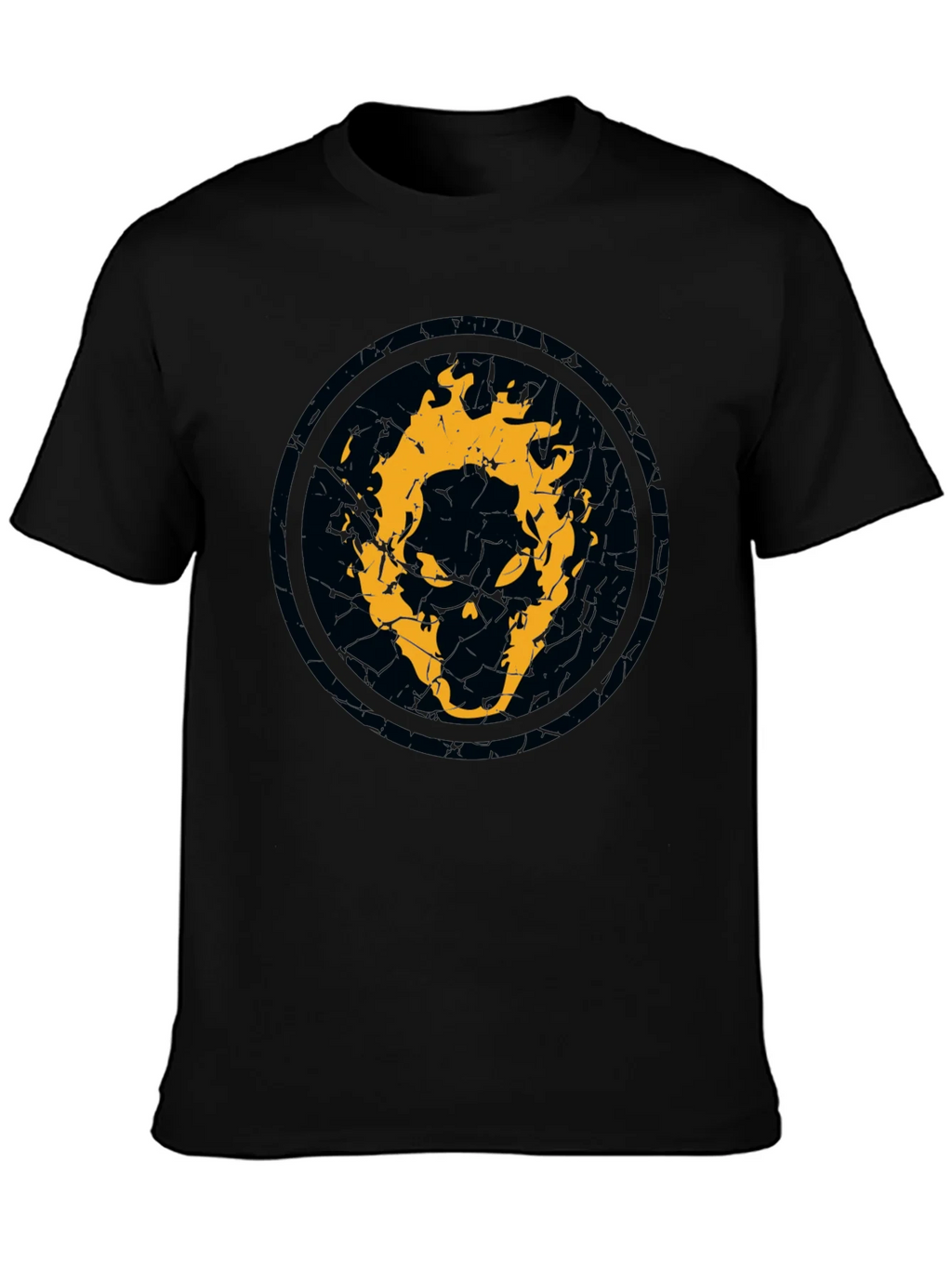 Fiery Skull Graphic Black T-Shirt product image 3