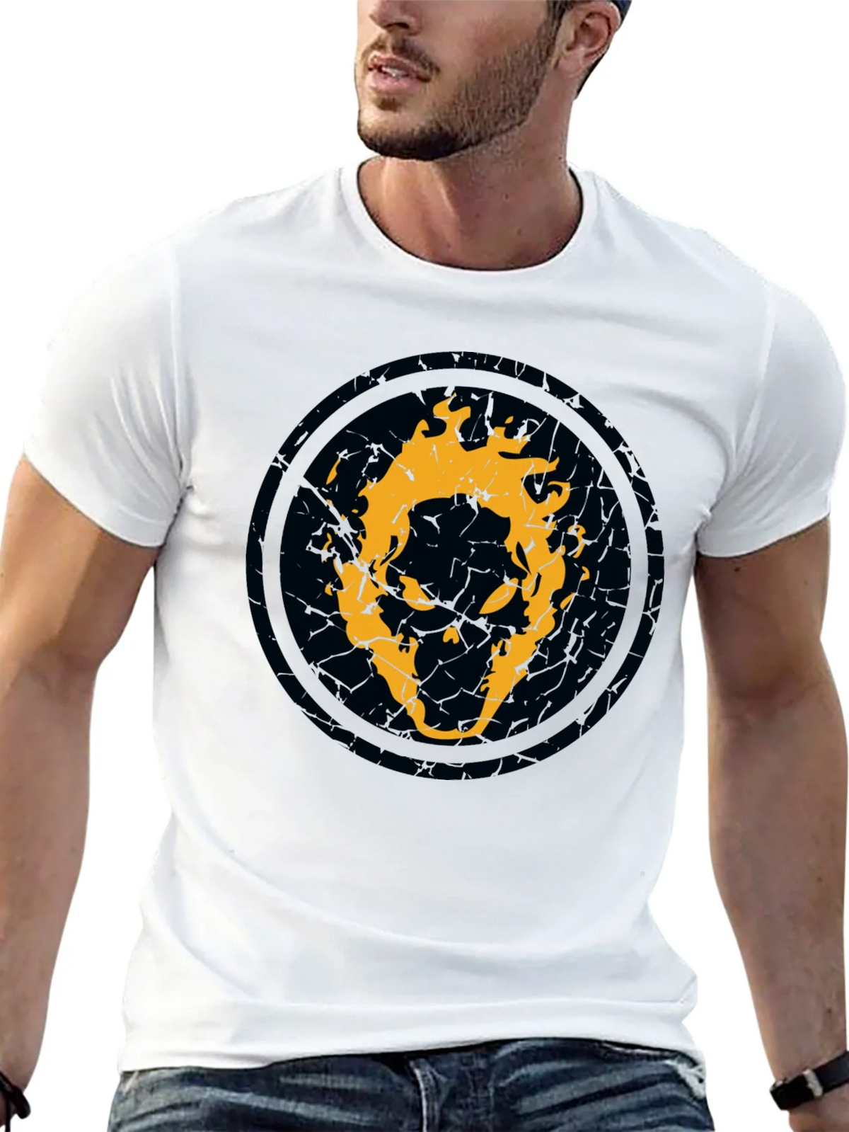 Fiery Skull Graphic Black T-Shirt product image 12