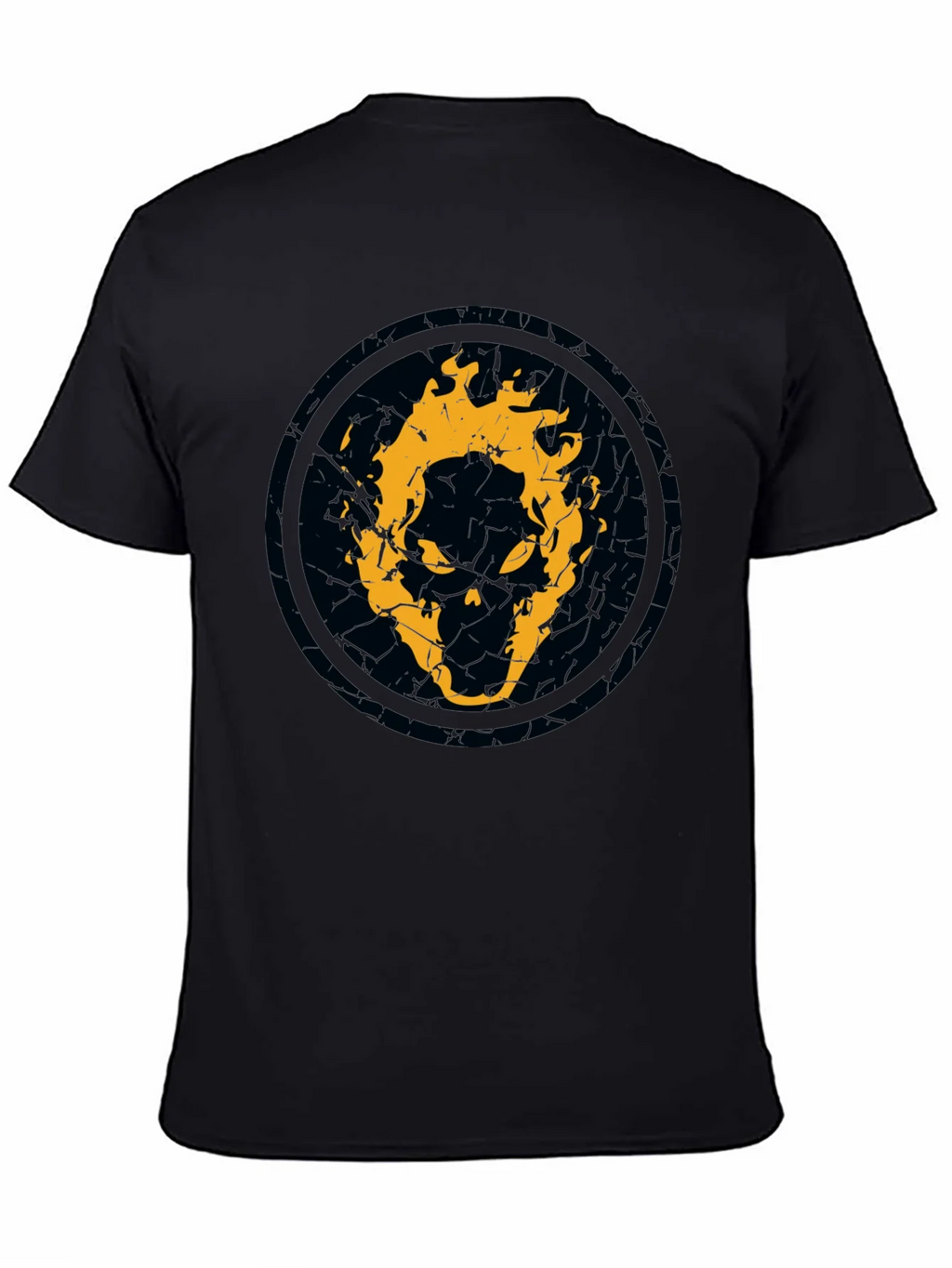 Fiery Skull Graphic Black T-Shirt product image 4