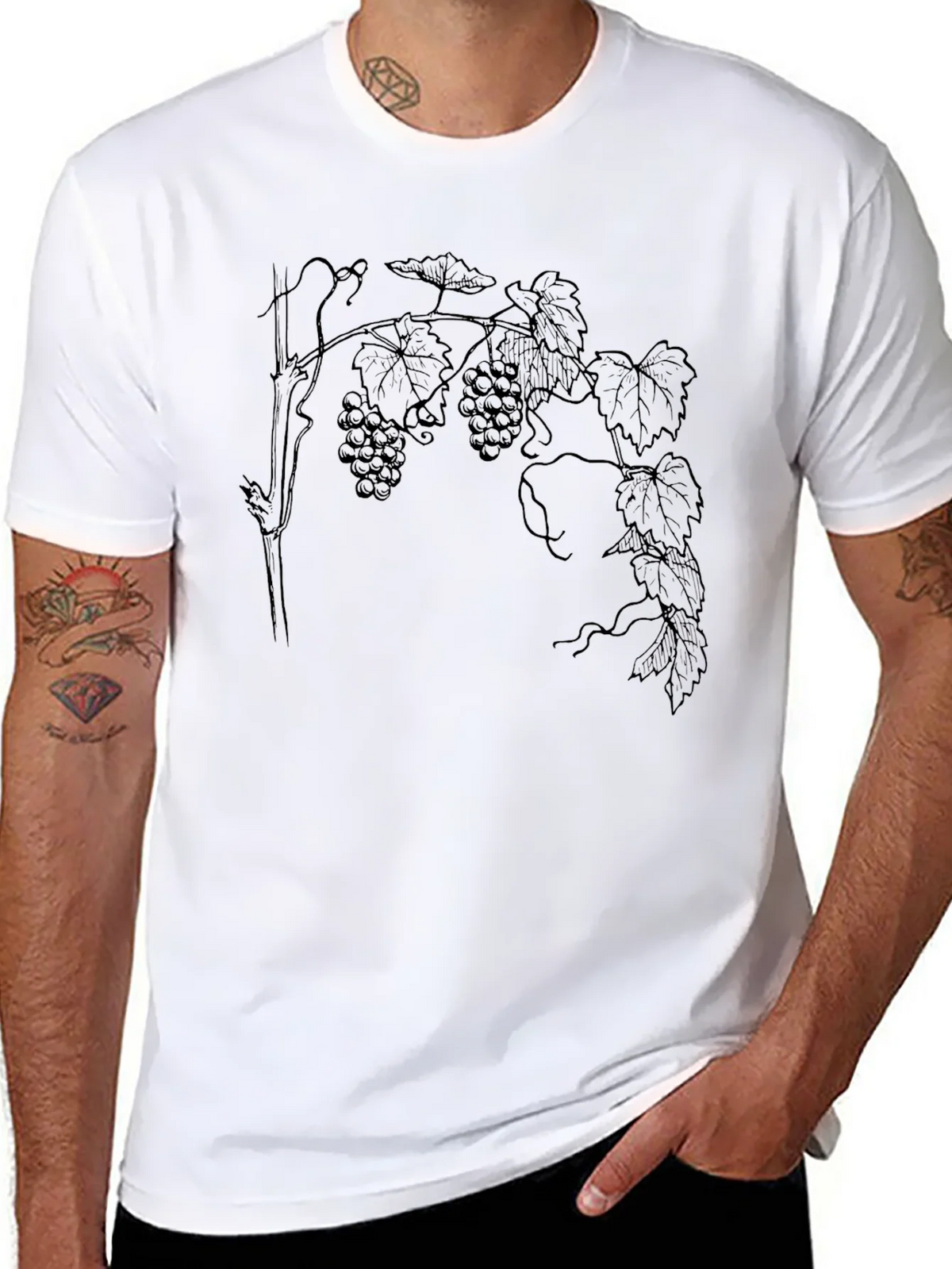 Grapes Print Tee - Classic Black T-Shirt product image 7