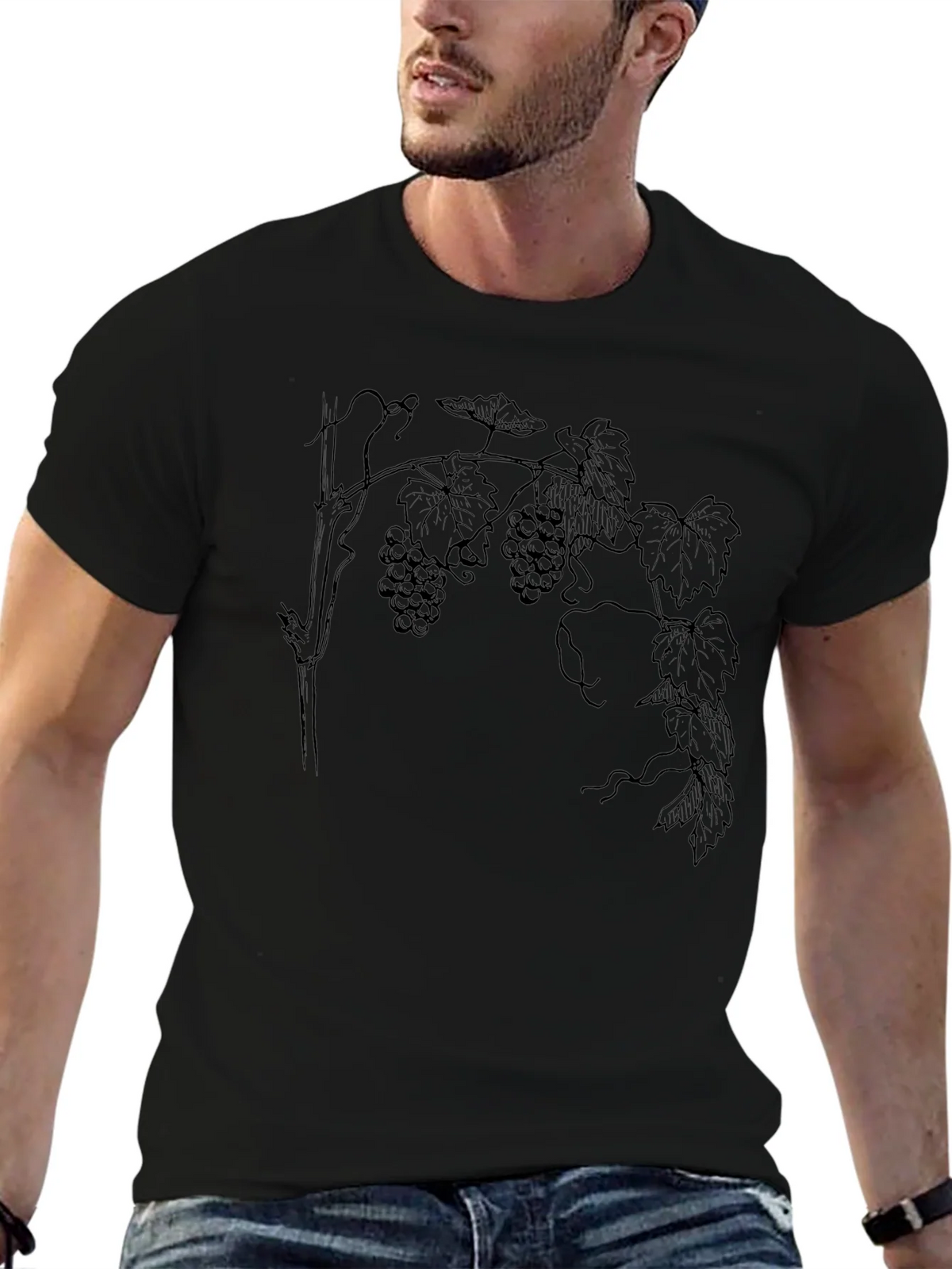 Grapes Print Tee - Classic Black T-Shirt product image 6
