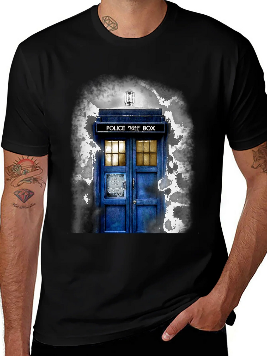 Doctor Who TARDIS Graphic Tee - Unisex Black T-Shirt product image 1