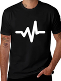 Heartbeat Graphic Tee - Trendy Black Cotton T-Shirt product image 1