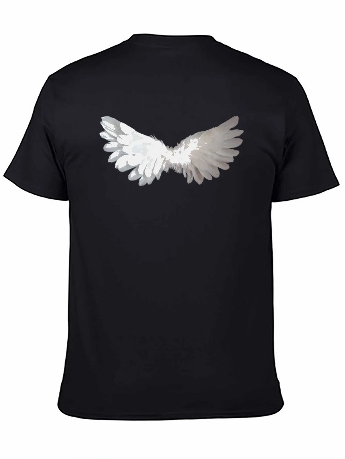 Angel Wing Graphic Tee - Black Cotton Casual Wear product image 4