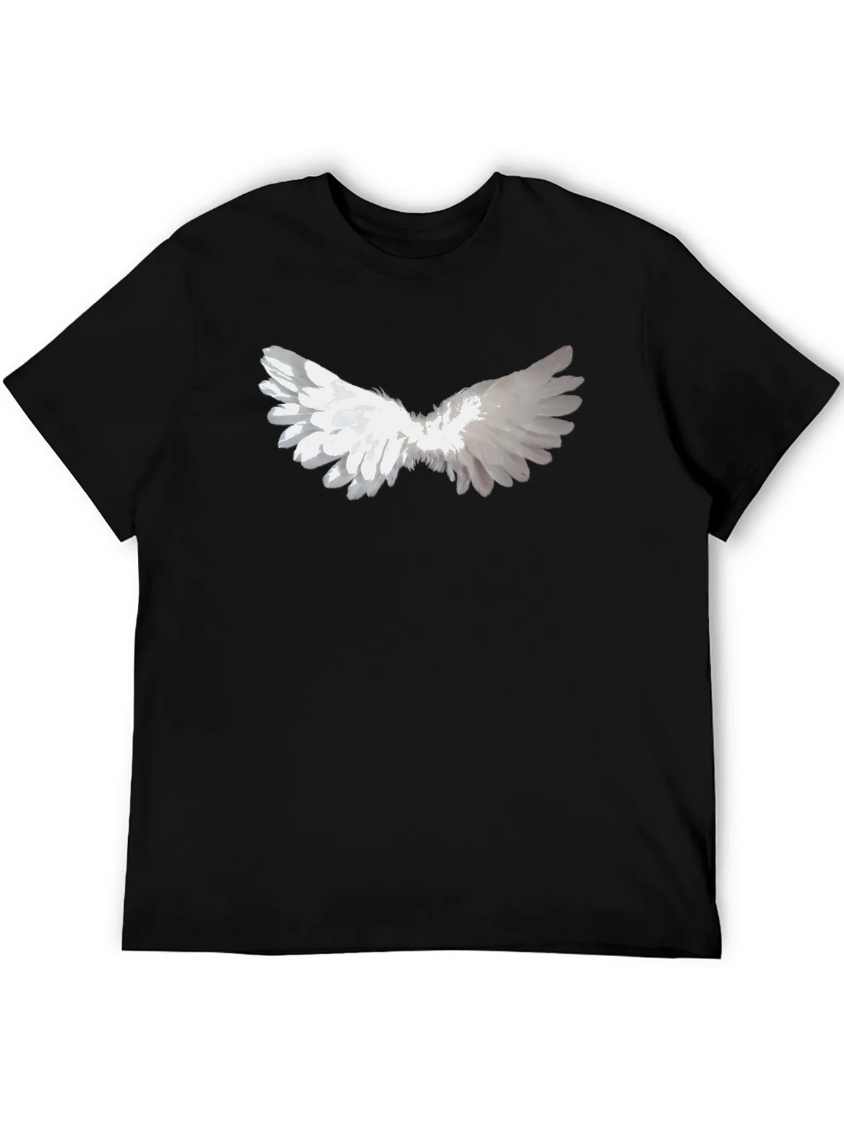 Angel Wing Graphic Tee - Black Cotton Casual Wear product image 5