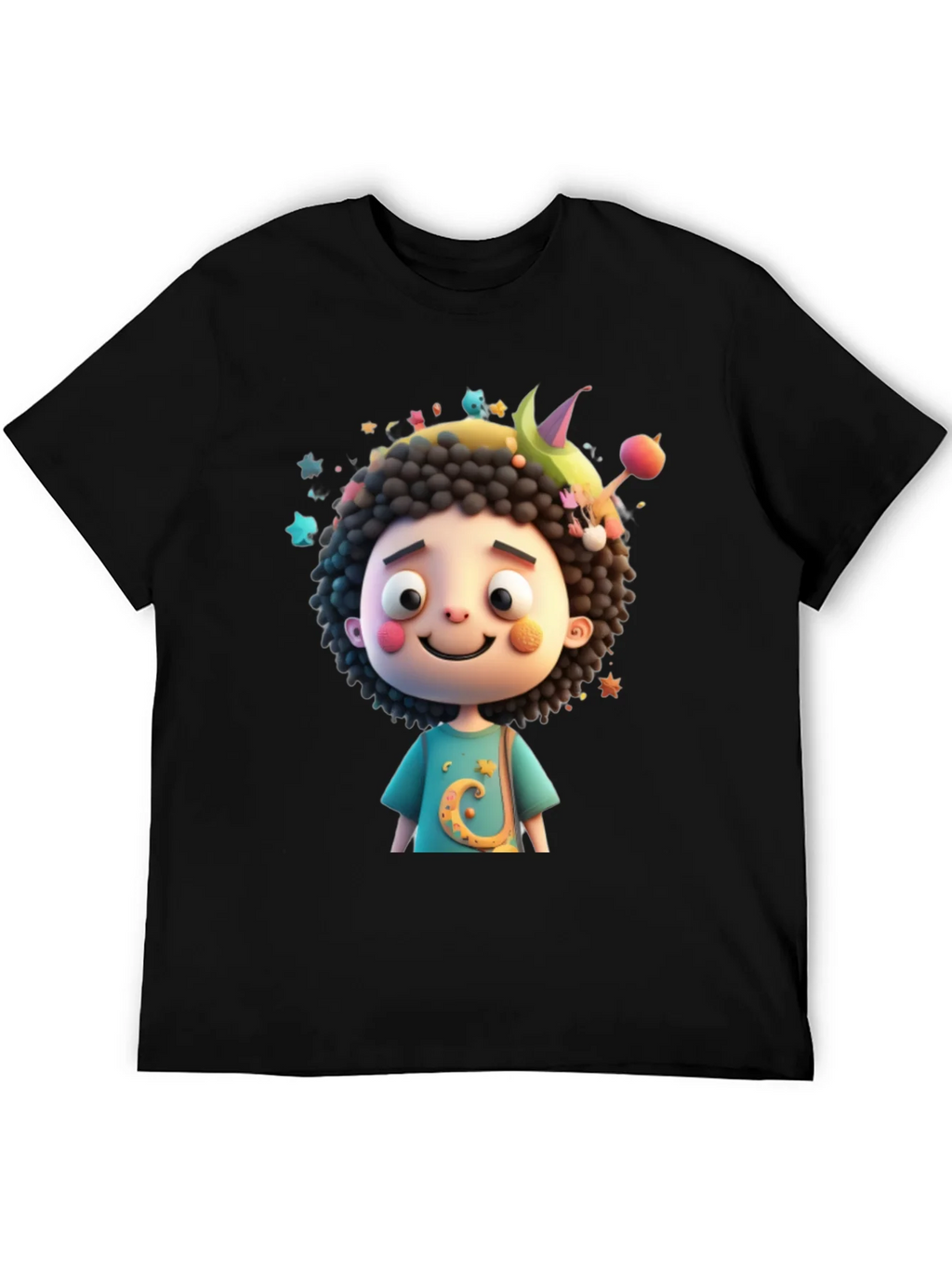 Cartoon Character Black T-Shirt product image 5